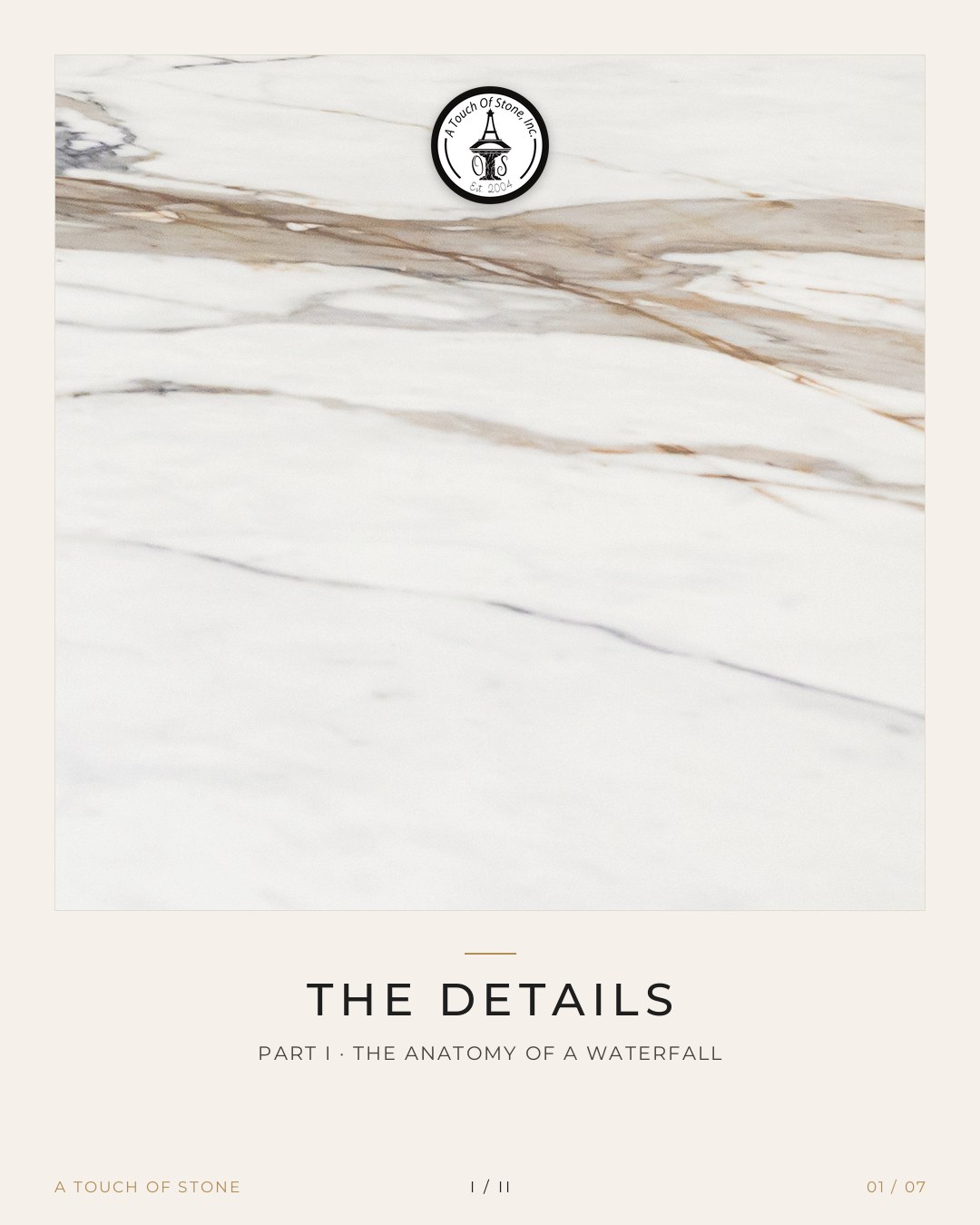 A Touch of Stone carousel cover: The Details, part one, with the A Touch of Stone medallion